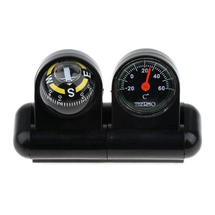 Essential Compass and Thermometer for Everyday Car Travel — dashboard compass and thermometer combo with glow-in-the-dark ring for reliable navigation and temp monitoring