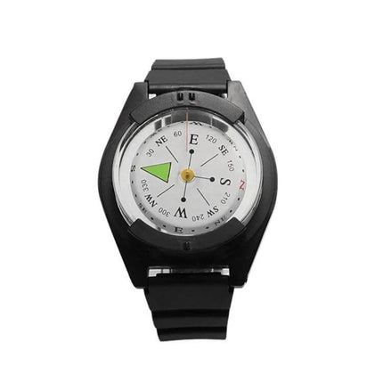 Silicone Strap Outdoor Wristwatch With Compass For Everyday Use - black silicone band and compass dial for hiking and urban exploration