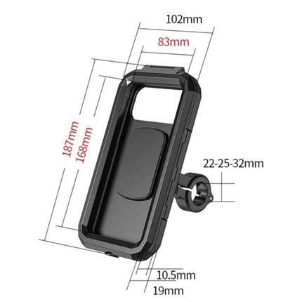 Kewig Motorcycle Waterproof Phone Box with Touchscreen protective handlebar mount case with touchscreen-compatible enclosure and dimensions