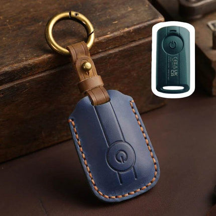 Key Cover For Motorcycle Brown Hollowed Daily Use - brown cowhide low-profile key cover for Yamaha NMAX155 XMAX300 Aerox Jauns keys