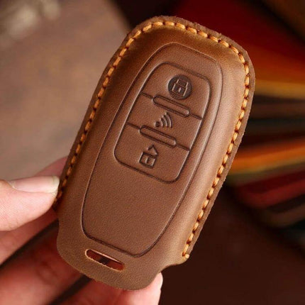 Hallmo Cowhide Motorcycle Key Bag For Kymco Everyday Key Organizer slim brown cowhide key holder protecting Kymco CT250 CT300 S400 keys