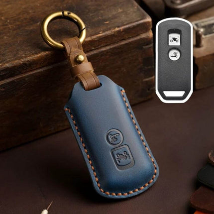 Hallmo Motorcycle Key Case For Honda Brown Everyday Use - brown cowhide leather key case molded for Honda keys, everyday protection and smooth operation