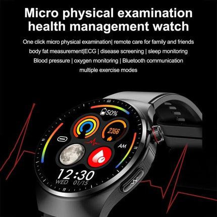 Daily Health Monitoring Watch for Everyday Wellness Activities showing heart rate, blood pressure, step count and sleep tracking on round smartwatch display