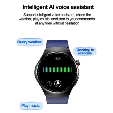 Daily Health Monitoring Watch for Everyday Wellness Activities - smartwatch with AI voice assistant displaying heart rate and music controls