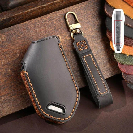 Kia Hallmo Car Key Protective Cover, 5 Keys For Everyday Use - cowhide leather key fob case holding up to five keys