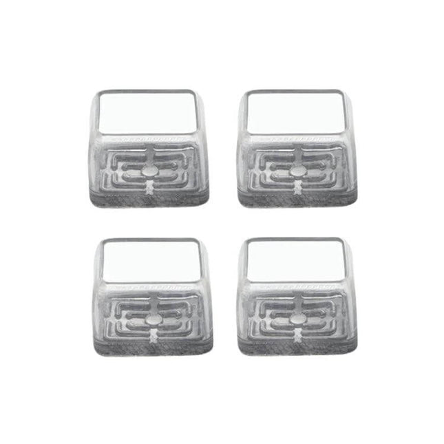 Table And Chair Leg Covers 4-Piece Set Transparent – clear square TPE leg protectors with thick felt lining to prevent floor scratches and noise