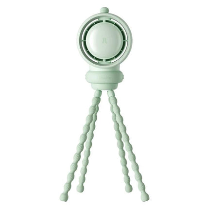 JisuLife Bladeless Stroller Fan for Portable Cooling and Air Flow in mint green on flexible tripod, stroller clipable portable cooling fan