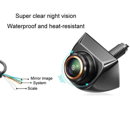 360-Degree Adjustable Fisheye Camera for Vehicle Reversing with night vision, waterproof housing and 12V connection for reducing blind spots