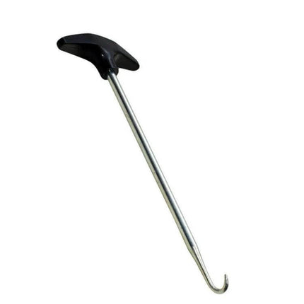 Alt Tag: Exhaust Pipe Spring Hook 174mm For Removing Exhaust Springs – stainless steel hook with plastic T-handle, 174mm length for tight exhaust spring removal