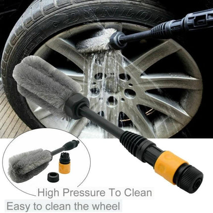 Soft Bristle Wheel Hub Cleaning Brush for Vehicle Washing - soft non-scratch bristle brush cleaning car truck motorcycle wheel hubs and rims