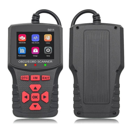 Essential Handheld Device for Routine Car Maintenance Checks - OBD2 code reader with color screen and buttons for checking and clearing fault codes