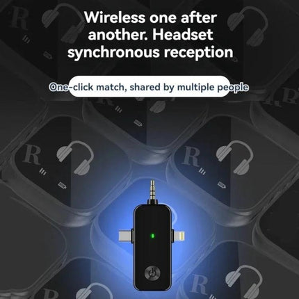 In-Ear Monitoring System for Musicians On Stage wireless receiver showing one-click match and synchronous headset reception