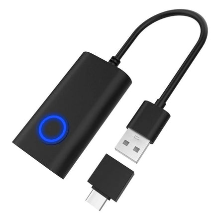 Virtual Mouse for Preventing Computer Hibernation Device - black USB dongle with blue LED, USB-C adapter to keep PC awake during long tasks