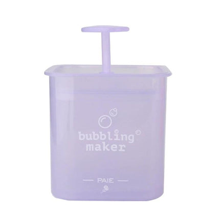Portable Foaming Cup for Daily Skincare and Travel Use - lavender foaming cup labeled bubbling maker for quick foam on the go
