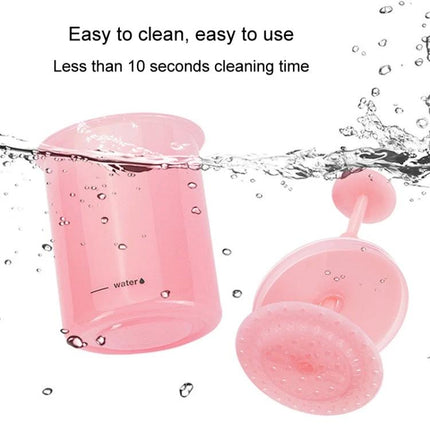 Portable Foaming Cup for Daily Skincare and Travel Use - pink travel foaming cup with removable whisk, easy to clean and quick foam