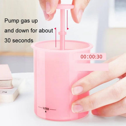 Portable Foaming Cup for Daily Skincare and Travel Use - pink pump cup creating rich foam for cleanser in 30 seconds