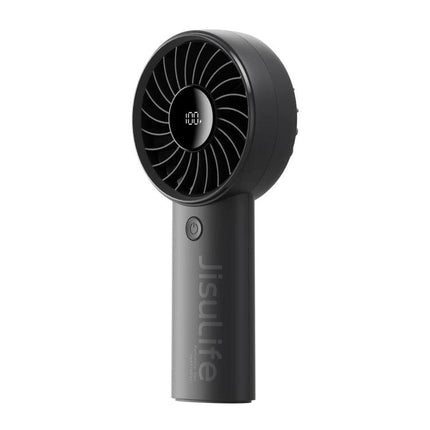 JisuLife Life4 Rechargeable Handheld Fan for Daily Cooling - compact black rechargeable handheld fan with LED speed display