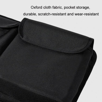 Rear Seat Widening Organizing Bag for Cars and SUVs black 600D Oxford fabric pocket close-up showing scratch-resistant storage