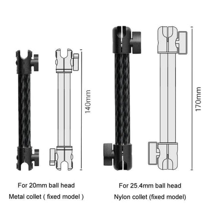Car Phone Mount Extension Arm Carbon Fiber 360 Degree Swivel - carbon fiber double-socket extension arm with 140mm and 170mm dimensions for 20mm and 25.4mm ball heads