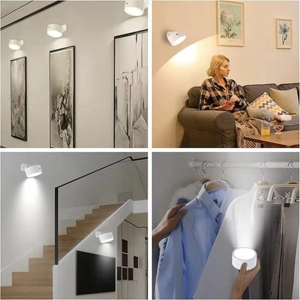A Magnetic LED Light for Home Cabinets and Night Use - compact magnetic puck light for cabinets, stairways, bedside reading and closet illumination