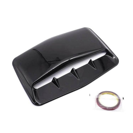 Universal Decorative Car Hood Air Intake Scoop with Tape - glossy black PP shark gill hood scoop with adhesive tape included