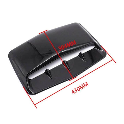 Universal Decorative Car Hood Air Intake Scoop with Tape - glossy black PP hood scoop 430x304mm shark gill style decorative vent