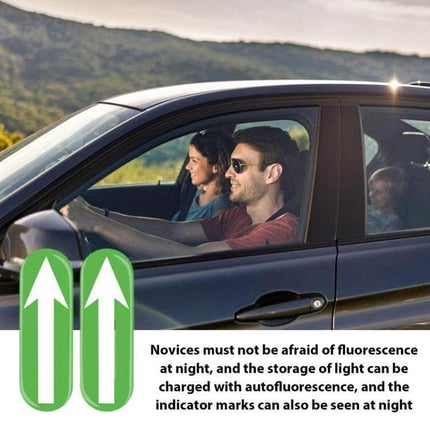 Fluorescent Driving Assistance Sticker for Car Interiors, 2 Pairs - glowing PVC arrow stickers for dashboard controls, 6x2 cm pairs for low-light guidance