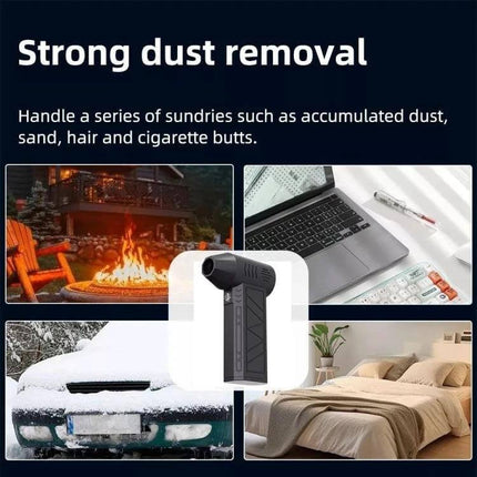 Compact Portable Handheld Turbo Fan for Dust Cleaning blowing dust from keyboard, car, bed and outdoor debris