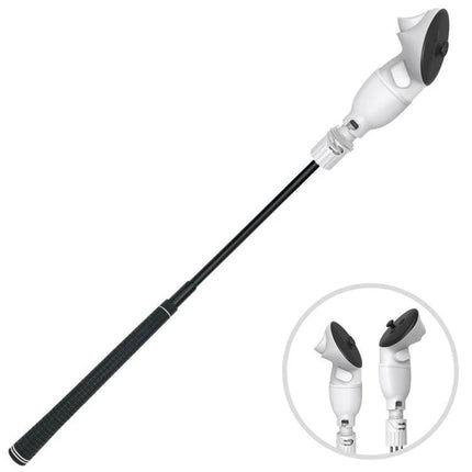 Adjustable VR Golf Club for Meta Quest 3S and 3 Controllers white club attachment with black shaft for immersive VR golf play
