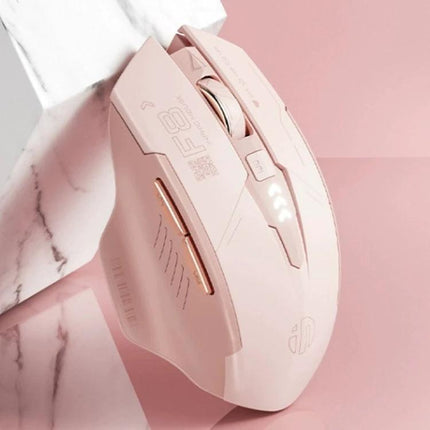 Inphic Wireless Ergonomic Gaming Mouse for Computer Tasks - pink wireless ergonomic mouse with adjustable DPI and contoured design for wrist comfort