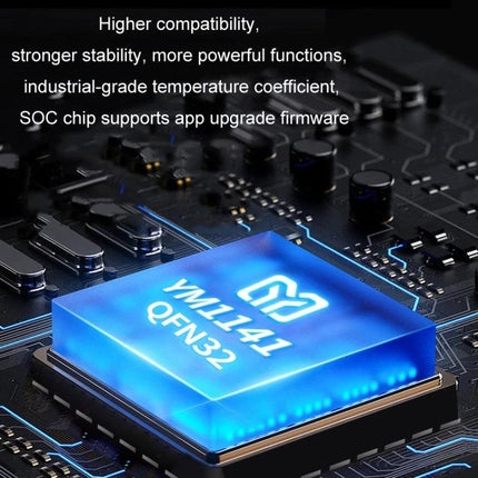Practical Device for Everyday Car Maintenance Checks showing glowing SOC chip on circuit board emphasizing compatibility and firmware upgrade support