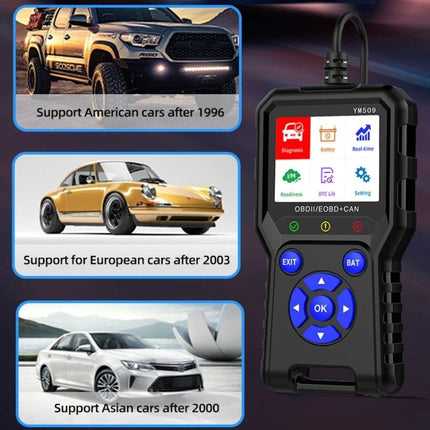 Practical Tool for Daily Car Maintenance and Roadside Checks - handheld OBD2 scanner with color screen for American, European, Asian cars
