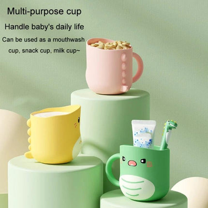 Cute Dinosaur Cup for Baby's Daily Home Hydration - three colorful dinosaur baby cups for water, milk, snacks, easy grip, spill‑resistant design
