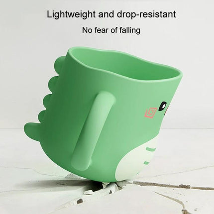 Cute Dinosaur Cup for Baby's Daily Home Hydration - green thickened PP toddler cup with handles, drop-resistant design for spill-free everyday drinking