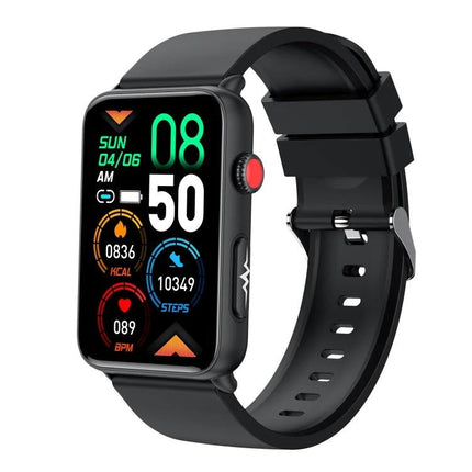 Watch for Everyday Health Monitoring and Daily Activities smart fitness tracker with heart rate, sleep and step display on black smartwatch