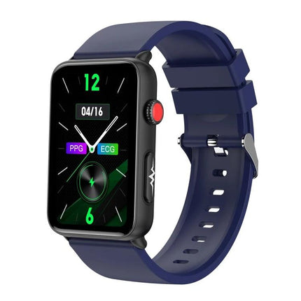 Watch for Everyday Health Monitoring and Daily Activities - navy smartwatch showing ECG/PPG, heart rate and sleep tracking display