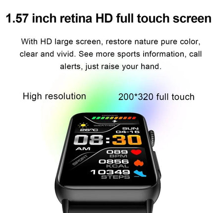 Watch for Everyday Health Monitoring and Daily Activities - 1.57-inch HD touch smartwatch showing heart rate, steps, calories, sleep tracking