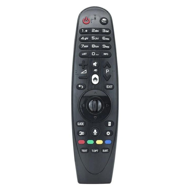 Universal Replacement Remote for LG Smart Televisions - black ABS replacement remote with navigation pad and colored shortcut buttons