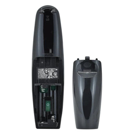 Universal Replacement Remote for LG Smart Televisions shown from back with battery compartment open, ABS housing and removable back cover