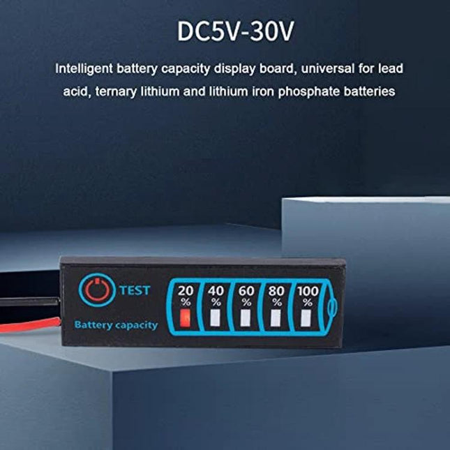 LED Display Board for Monitoring Battery Voltage and Electricity - compact DC 5V-30V battery capacity indicator for DIY RC and power bank projects