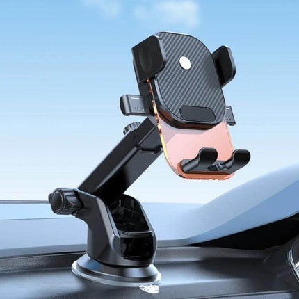 Car Phone Holder With Automatic Lock Dashboard Mount on suction dashboard arm with gravity clamp and bottom charging port
