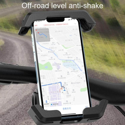 Motorcycle Bicycle Riding Navigation Cell Phone Holder for Handlebar mounted on bike showing GPS map, 360° rotation and anti-shake grip