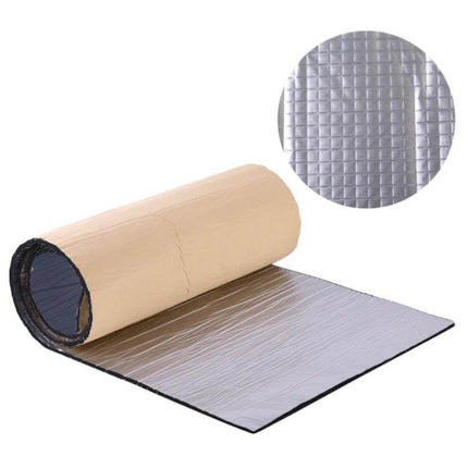 Car Hood Aluminum Foil Heat And Sound Insulation Pad roll showing reflective aluminum foil surface and quilted backing for heat and noise reduction