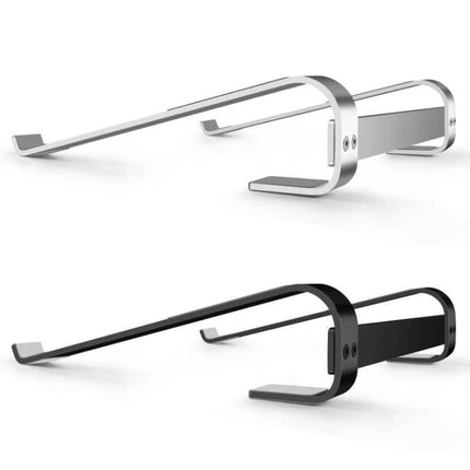 Aluminum Alloy Laptop Stand for 10-18 Inch Desktops - adjustable silver and black ergonomic desktop laptop riser