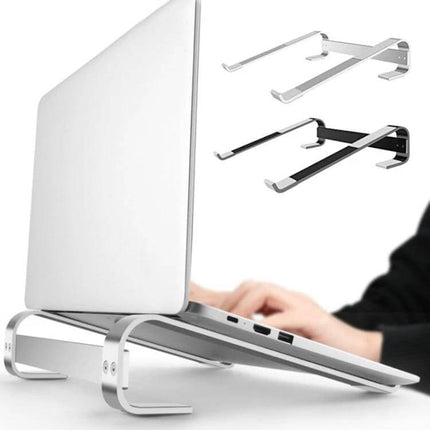 Aluminum Alloy Laptop Stand for 10-18 Inch Desktops - adjustable aluminum stand elevating laptop for ergonomic home office use
