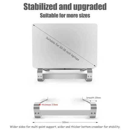 Aluminum Alloy Laptop Stand for 10-18 Inch Desktops - adjustable stable aluminum stand for home office, supports 10-18 inch laptops, ergonomic elevation