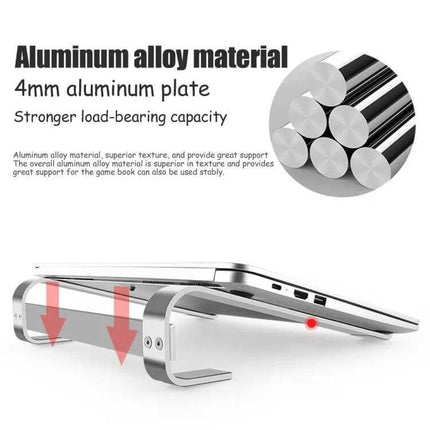 Aluminum Alloy Laptop Stand for 10-18 Inch Desktops - durable 4mm aluminum alloy elevated laptop stand to reduce neck strain and improve posture