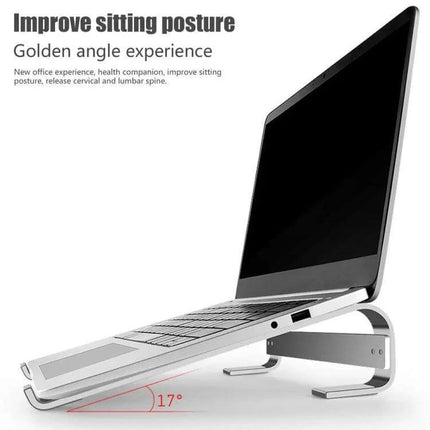 Aluminum Alloy Laptop Stand for 10-18 Inch Desktops - adjustable 17° ergonomic aluminum stand for improved posture and stable home office setup