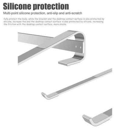 Aluminum Alloy Laptop Stand for 10-18 Inch Desktops with silicone protection, anti-slip anti-scratch aluminum stand
