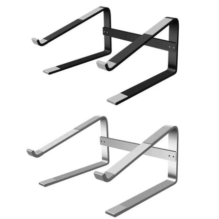 Aluminum Alloy Laptop Stand for Elevated Viewing and Heat Dissipation, 13-17 Inches - adjustable silver and black foldable desk riser